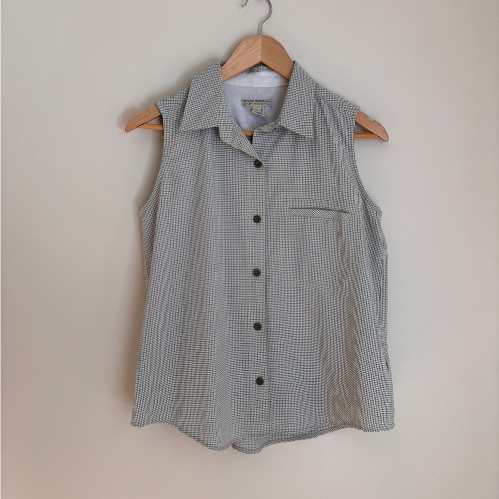 Royal Robbins Green Boxy Button Down Shirt